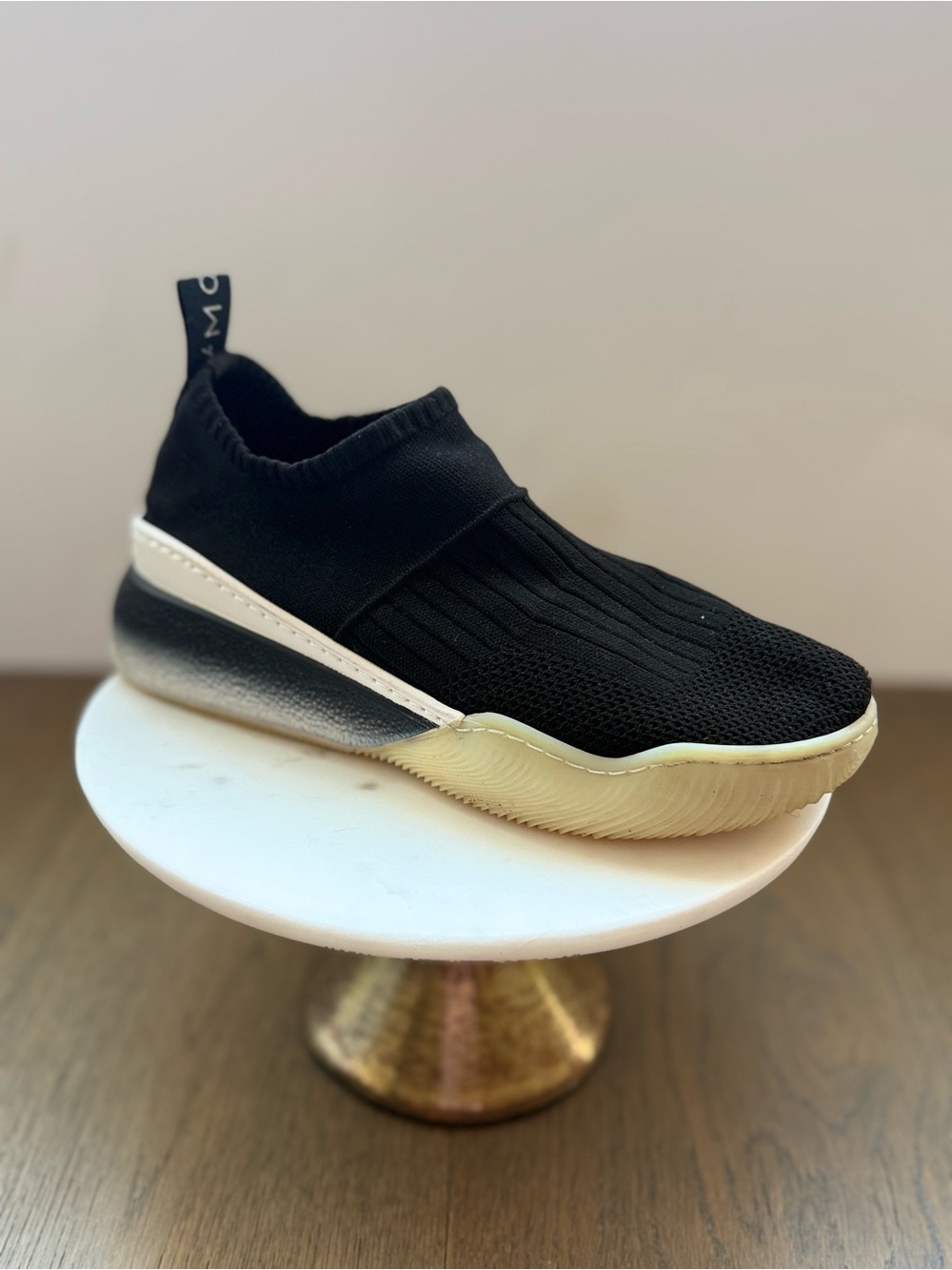 Stella McCartney Loop Black Knit Slip-On Sneakers Size 37